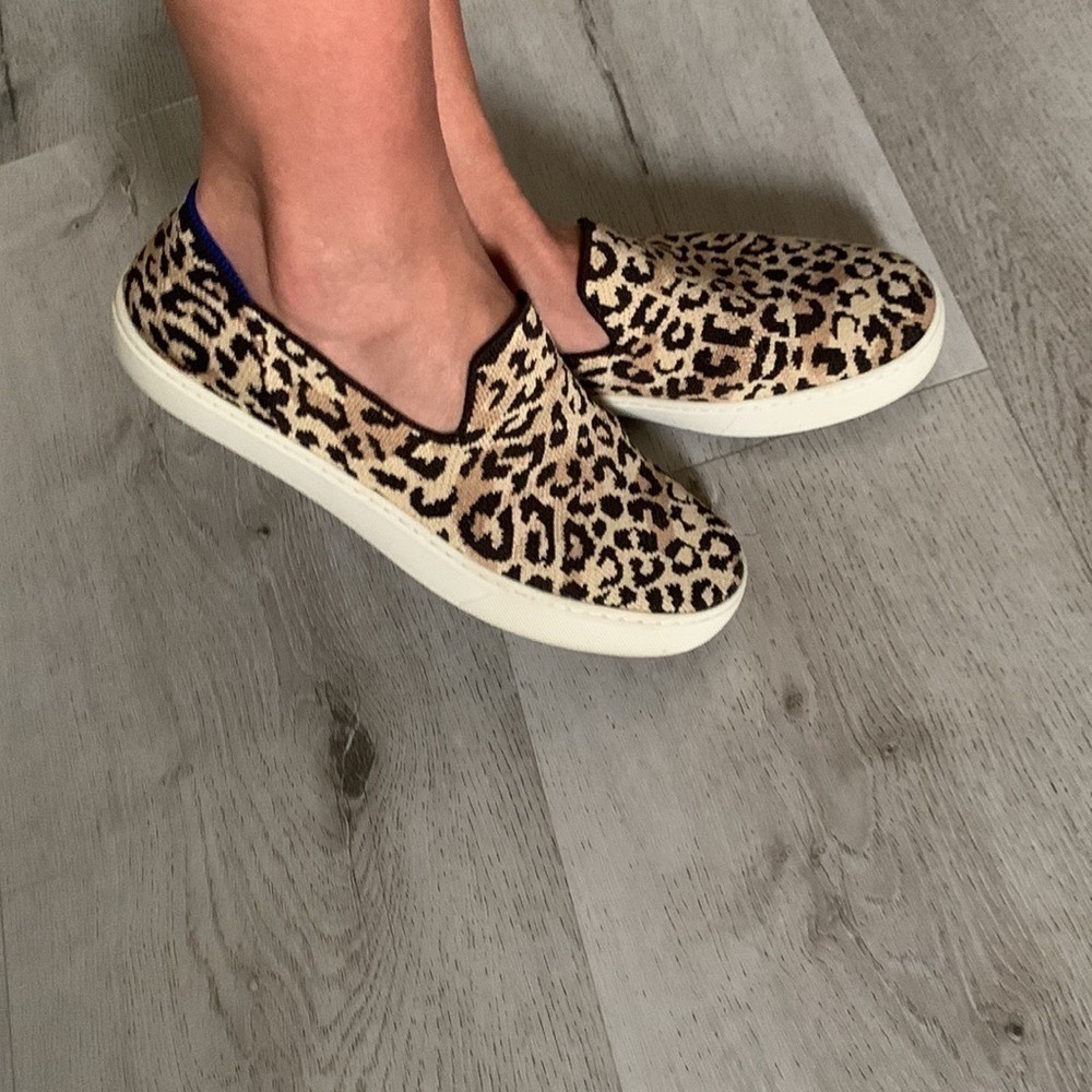 Rothy's Camo Cat 'The Sneaker' slip on W8.5 animal print washable - Picture 15 of 15